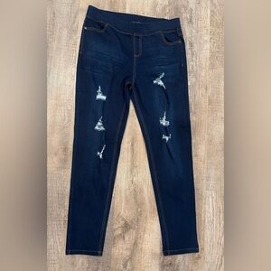 Sheila Rose Jeans Sz XL Distressed Skinny Leg Pull-On Elastic Waist New